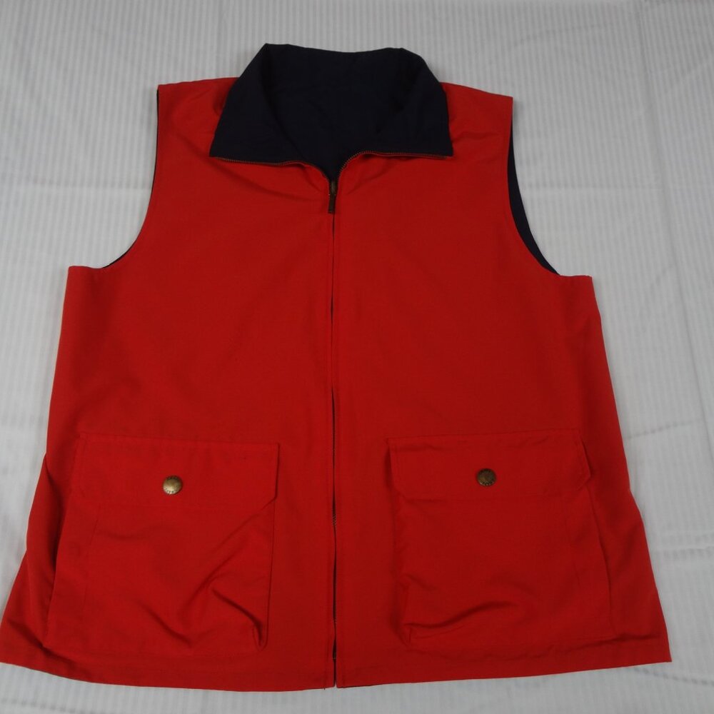 Chaps Size Medium Reversible Outer Vest Blue And … - image 3